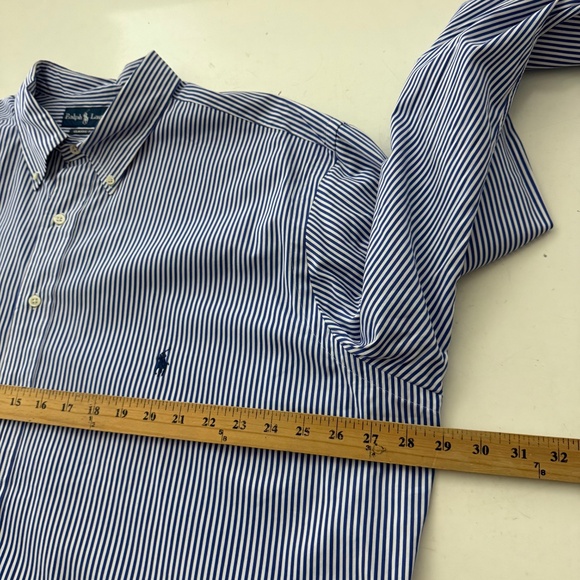 Ralph Lauren Classic Fit Nautical Blue Vertical Striped Button Down Shirt 2XLT - Picture 5 of 7